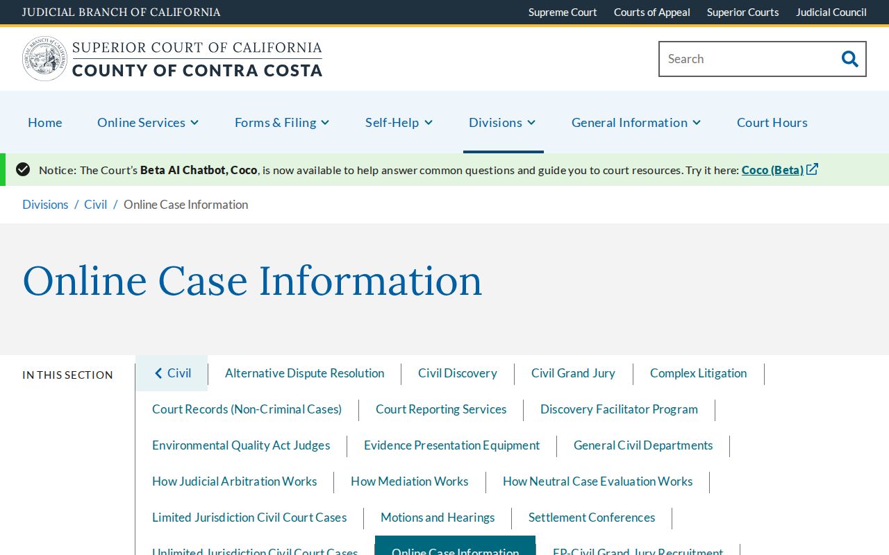 Antioch previous residents probate and civil record access