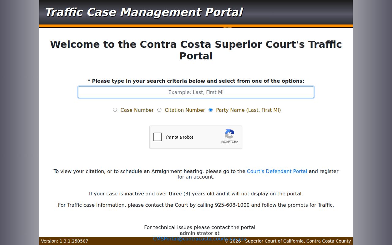Antioch resident lookup Contra Costa traffic case portal